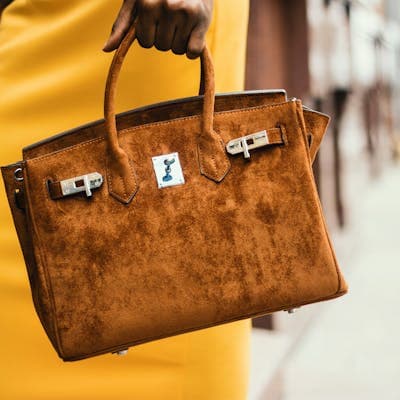 Matched piece: leather tote